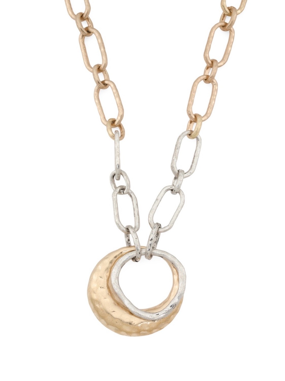 Patricia Nash Two-Tone Hammered Pendant Necklace - Picture 2 of 7